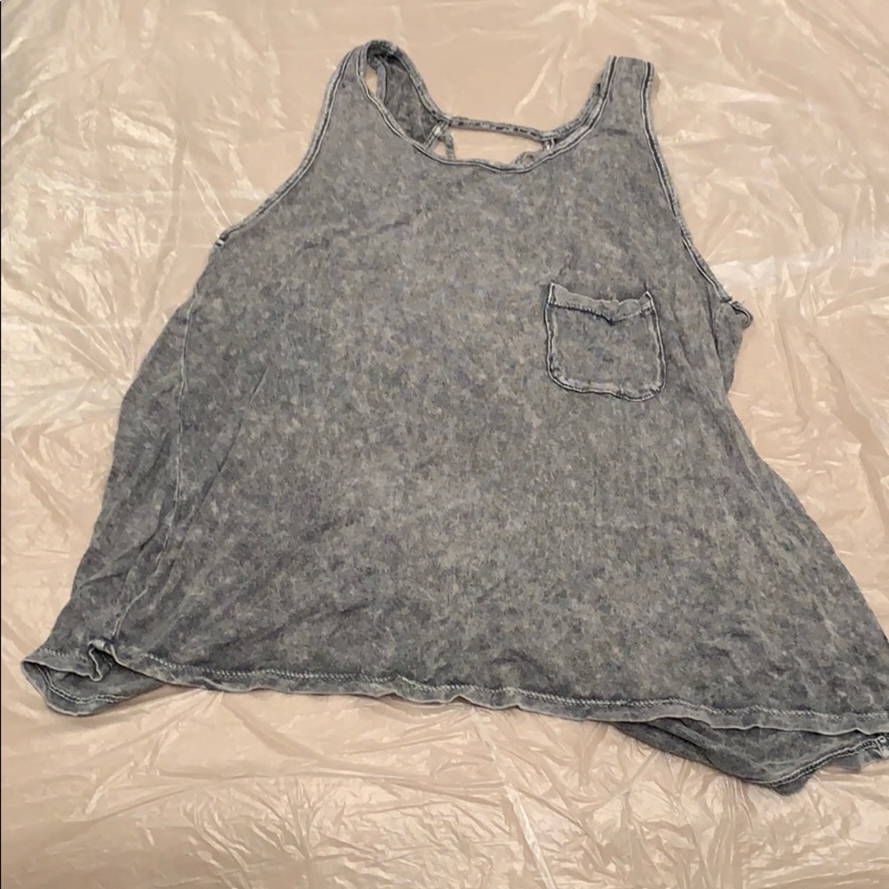 Washed gray tank top